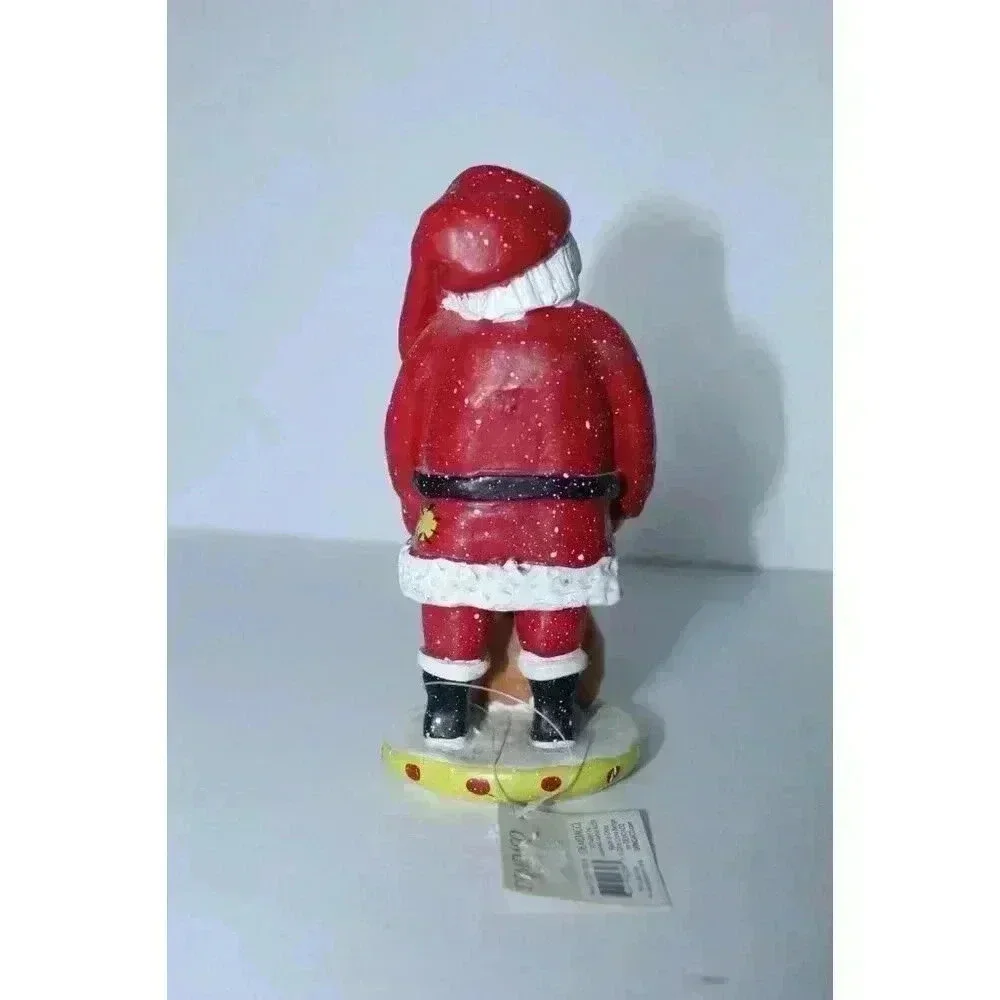 DEMDACO Patchwork Christmas‎ Laura Benge Jolly Santa Claus Figurine 2015